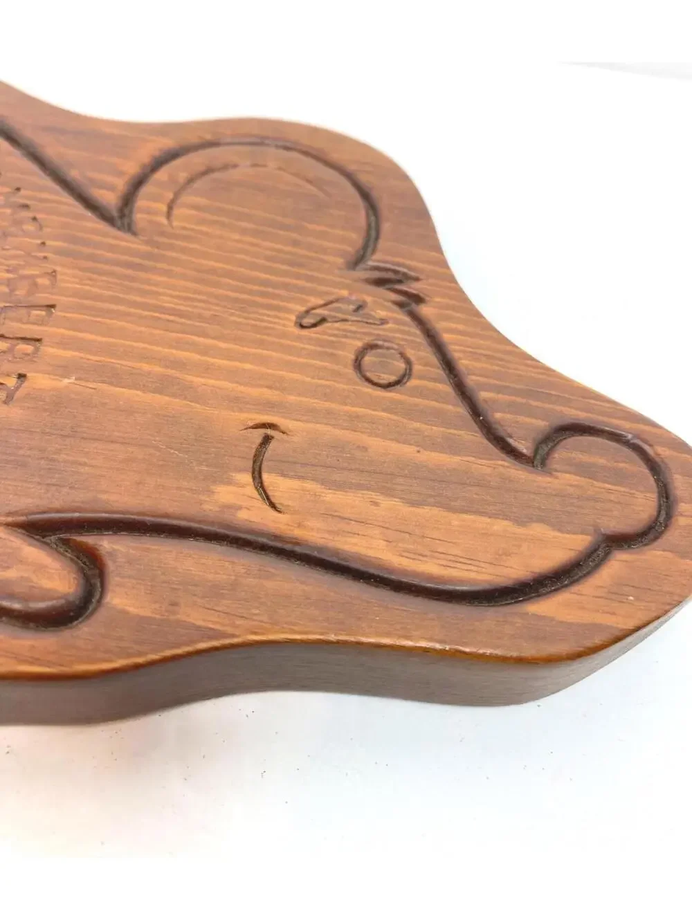 Vintage MCM Wood Figurative Mouse With Ceramic Cheese Plate Tray Board
